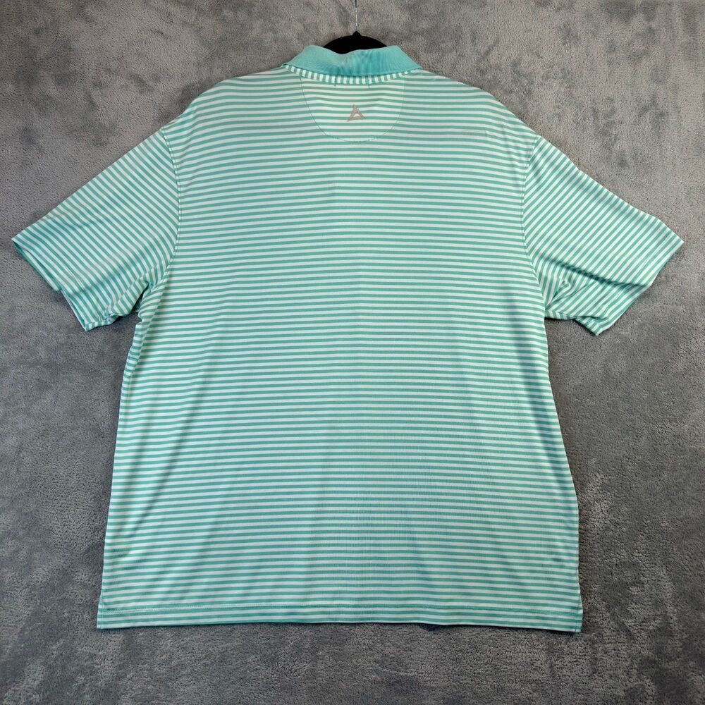 Bermuda Sands Polo Shirt Mens Extra Large Blue Striped Short Sleeve Performance - Picture 2 of 8